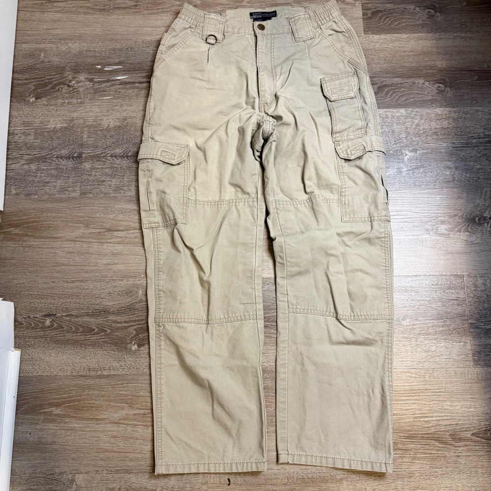 5.11 Tactical Series Mens 30x30 Khaki Cotton Canvas Cargo Work Pants 74251 - Picture 4 of 5